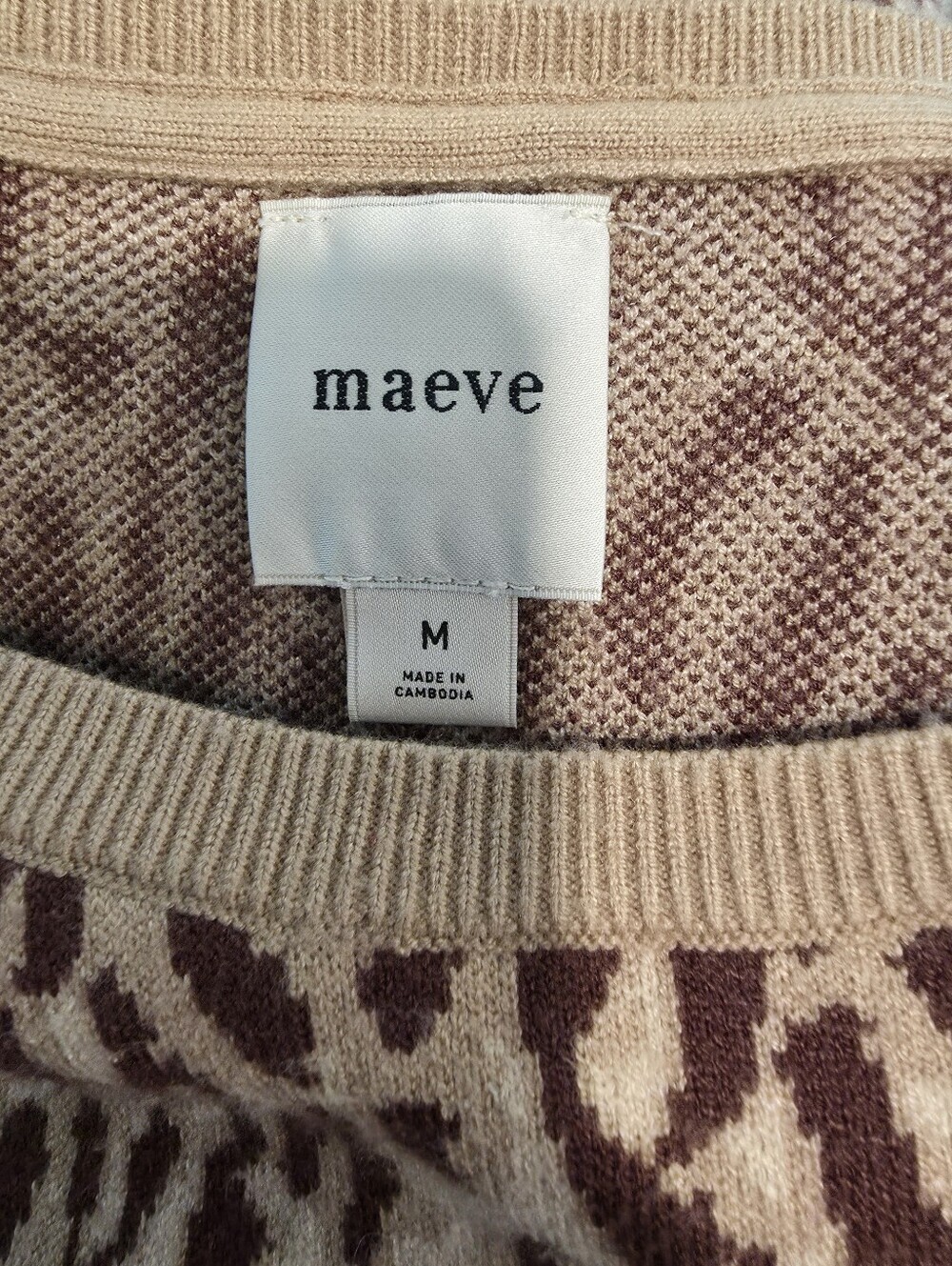 Anthro Maeve Puff Sleeve Pullover Animal Print Sweater - Picture 6 of 6